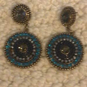 Aqua and blue stone earrings